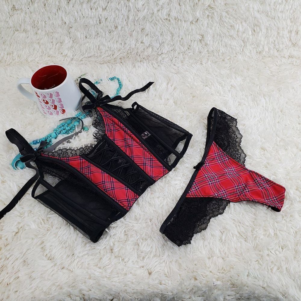 Victoria's Secret MEDIUMSMALL Red M Corset/S Thong Corset Very Sexy Bra